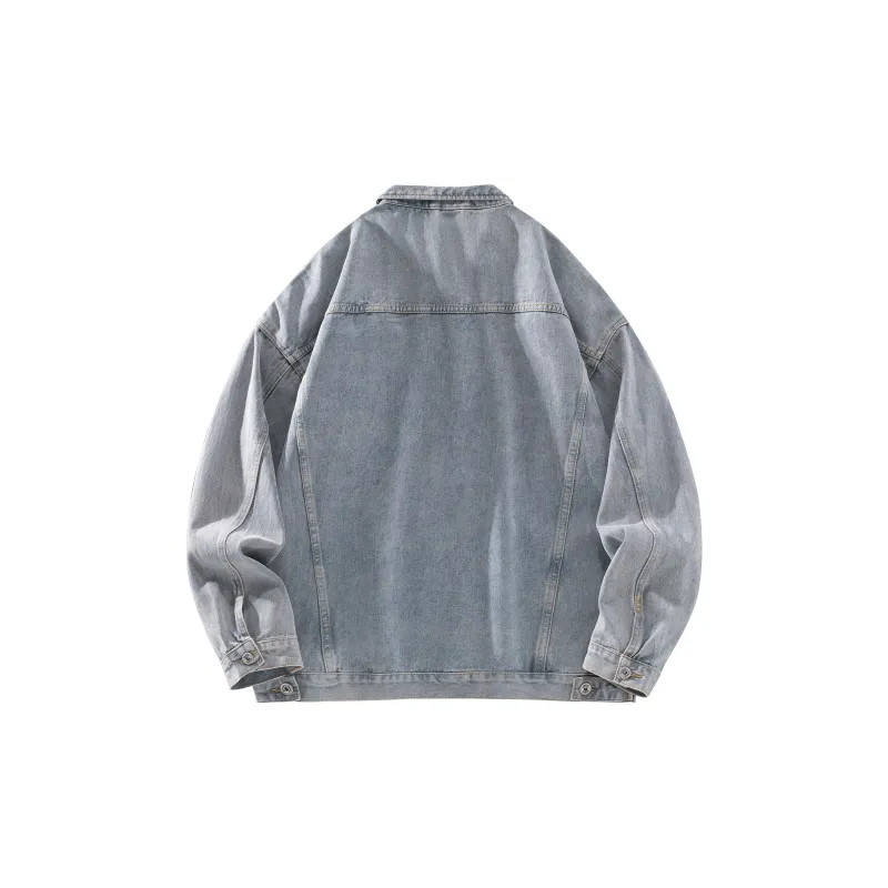 BOBBY ABLEY Denim Jacket Unisex Distressed White Black-13