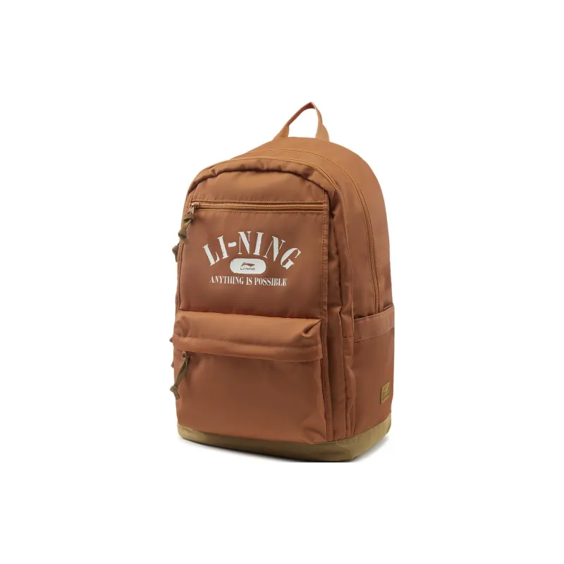 LiNing Polyester Backpack Unisex Amber Brown-1