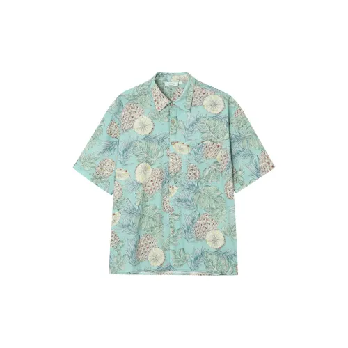 WULISHAONIAN Shirts Unisex Light Blue Green