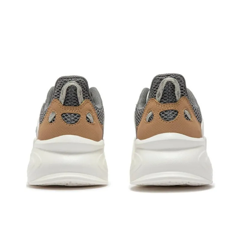 361° Wear Resistant Low Top Chunky Sneakers Men's White Gray Brown-3
