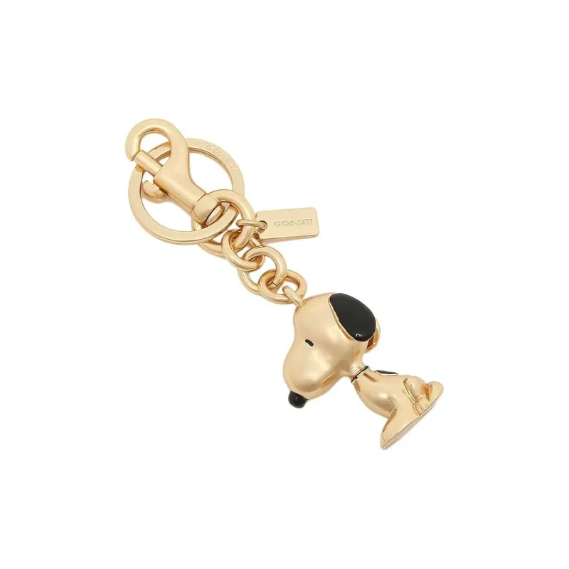 COACH SNOOPY X Peanuts Collaboration Metal Plated Bag Charm Bag Merch Women's Gold-3