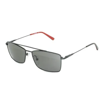 CALVIN KLEIN Nickel Alloy Aviator Sunglasses Men's Black