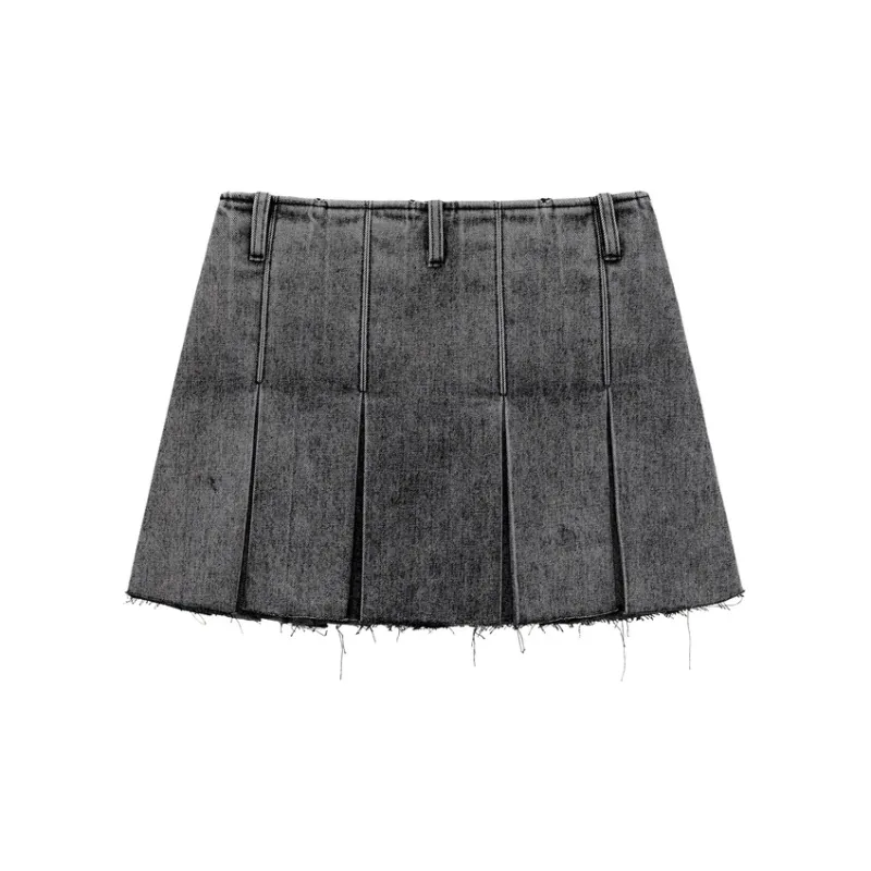 CHUU Casual Short Skirts Women's Black Gray-1