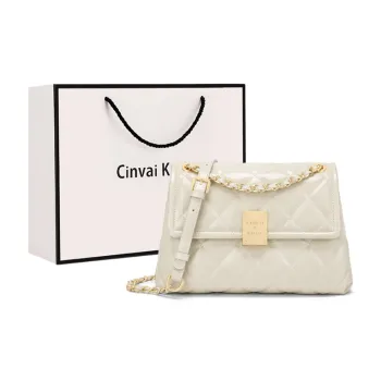 Simvay Clos Cow Leather With Synthetic Leather Shoulder Bag Crossbody Bag Shoulder Bag Small Size Women's Black/Ecru