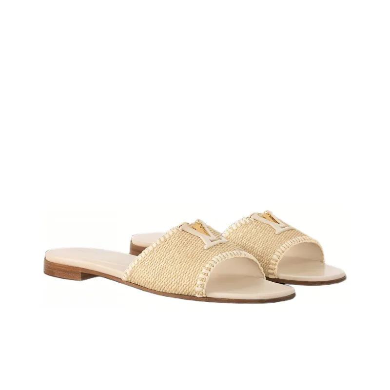 LOUIS VUITTON Capri Slide Slippers Women's Beige-2
