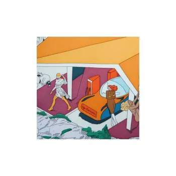 HERMES Silk Scarves Women's Blue/Orange/Green