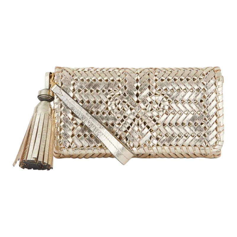 Anya Hindmarch Capra Leather Clutch Women's Gold-0