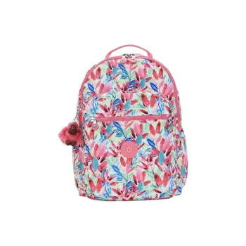 Kipling Polyester Backpack Large Size Unisex Flamingo Leaf