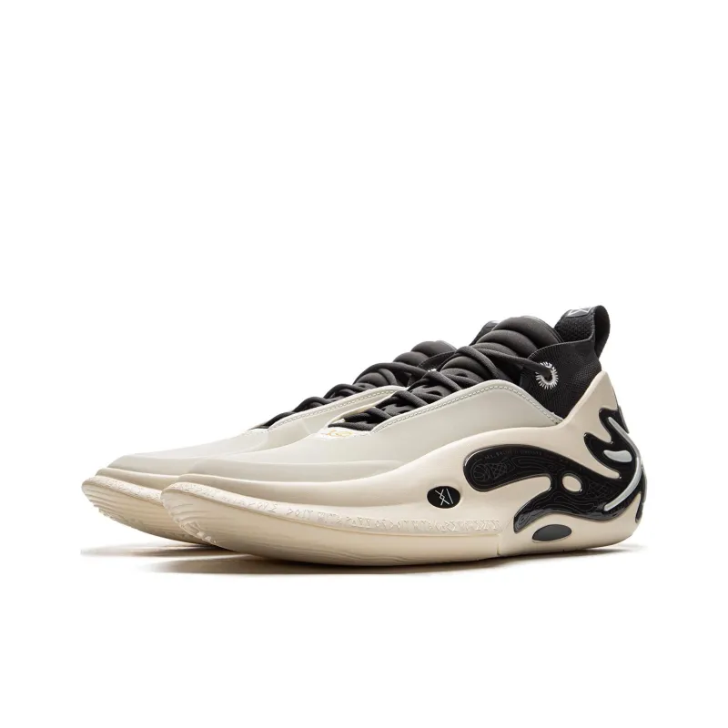 LINING Wow11 Basketball Shoes Men Mid Top White Black-2