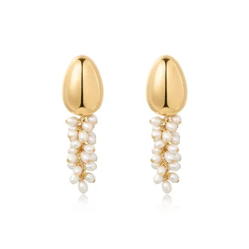 NEVERFAR Eco-Friendly Copper Plated With Mother-of-Pearl Earrings Unisex