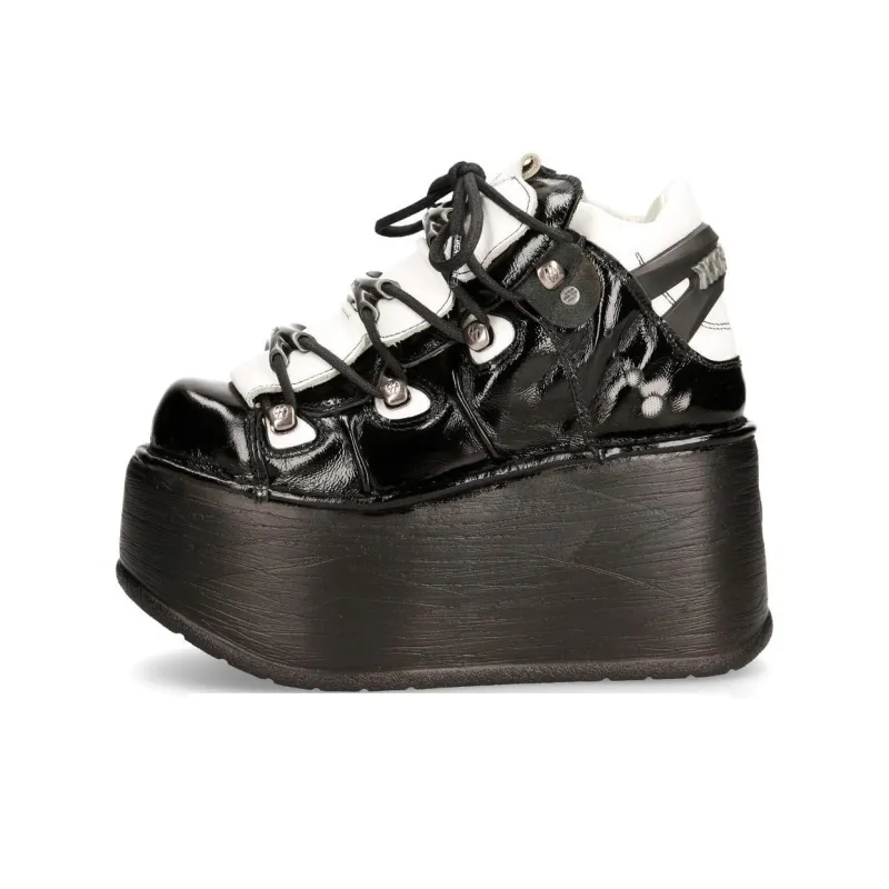 NEW ROCK Low-Top Casual Shoes Women's Black White-0