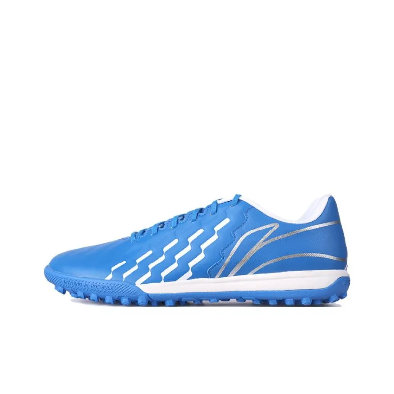 LiNing Jin TF Rubber Broken Studs Artificial Ground Cushioning Wear Resistant Soccer Shoes Men's Blue-0