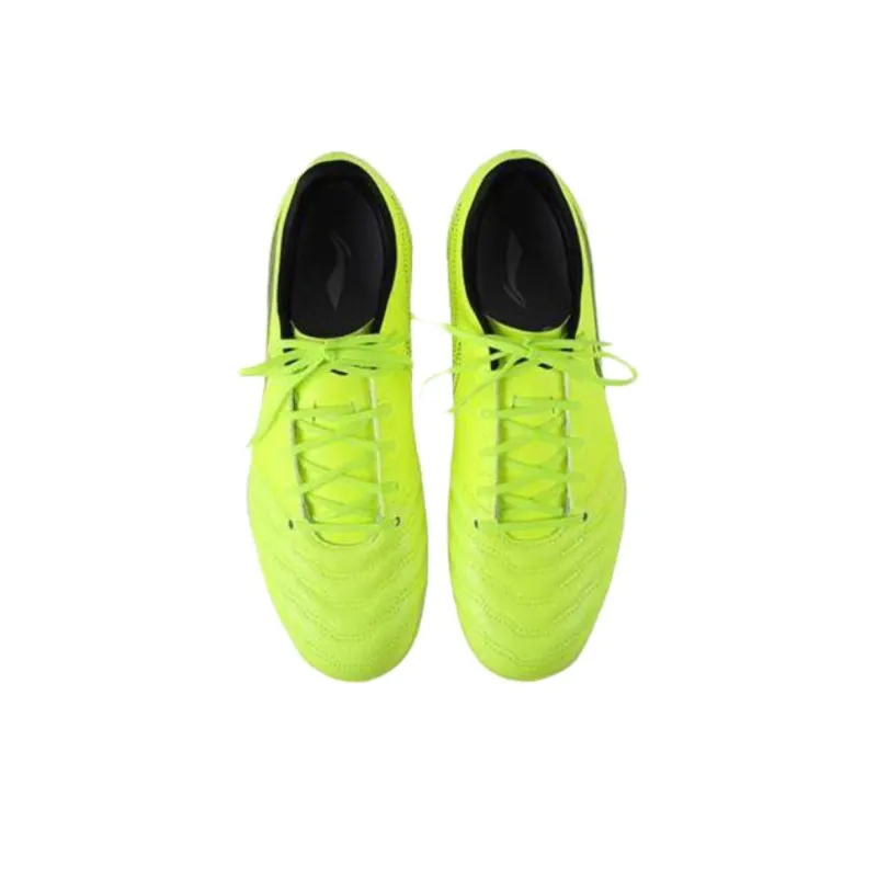 LiNing MG Rubber Short Studs Artificial Ground Natural Ground Cushioning Wear Resistant Soccer Shoes Unisex Neon Green-2