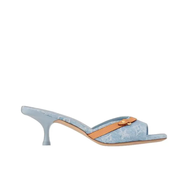LOUIS VUITTON Revival Slide Slippers Women's Blue-1