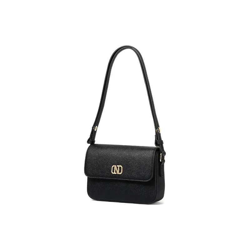 TUCANO Cow Leather With Synthetic Leather Shoulder Bag, Crossbody Bag Women's Classic Black-1