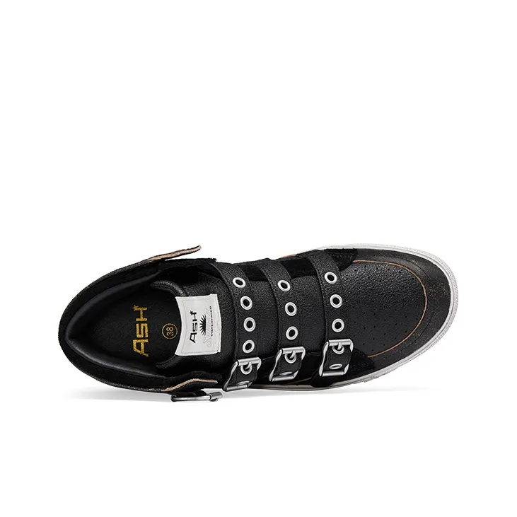 ASH MOONLIGHT BUCKLE Collection Slip Resistant Cushioning High Top Skateboard Shoes Women's Black-4