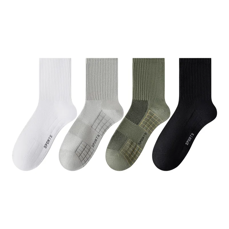XXLLG Mid Calf Socks Men's 4 Pack-4