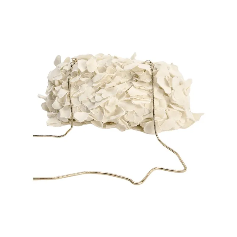 ZARA Cotton One Shoulder Crossbody Clutches Women's White-4
