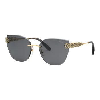 CHOPARD Metal Crystal Cat Eye Sunglasses Women's Black
