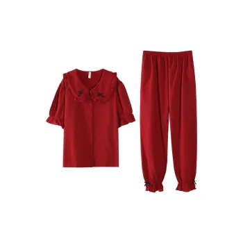 The Story Of The Flower Season Pajama Set Women's Brick Red