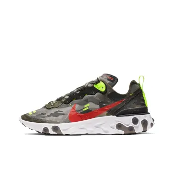 Nike React Element 87 Medium Olive Bright Crimson