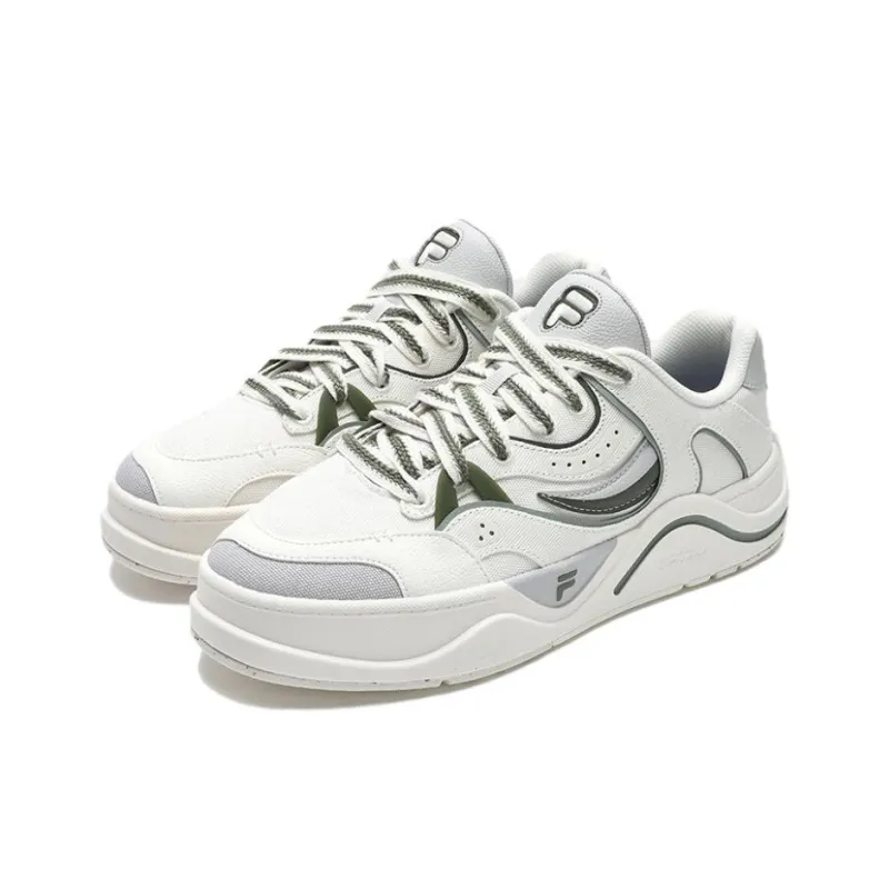 FILA FUSION 50 50 Anti Slip Wear Resistant Impact Resistant Quick Drying Low Top Skateboard Shoes Men's Gray White-2