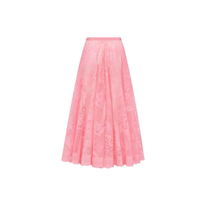 DIOR Casual Long Skirts Women's Pink-1