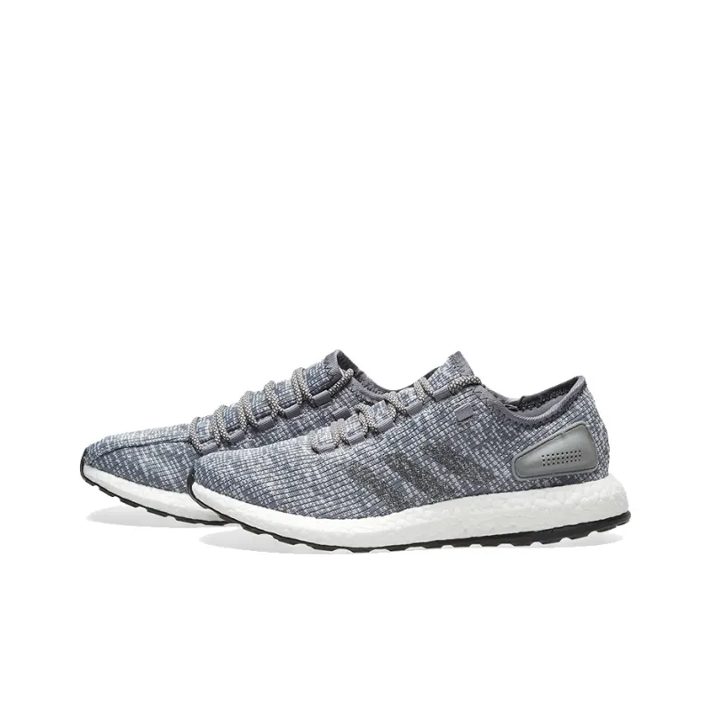 Adidas Pure Boost 2017 Cushioning, Slip Resistant, And Abrasion Resistant Low Top Running Shoes Unisex Gray White-1