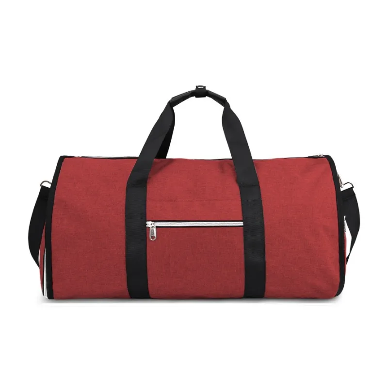 Ssweisiker Oxford One Shoulder Crossbody Handbag, Travel Bag Unisex Gray/Black/Red-4