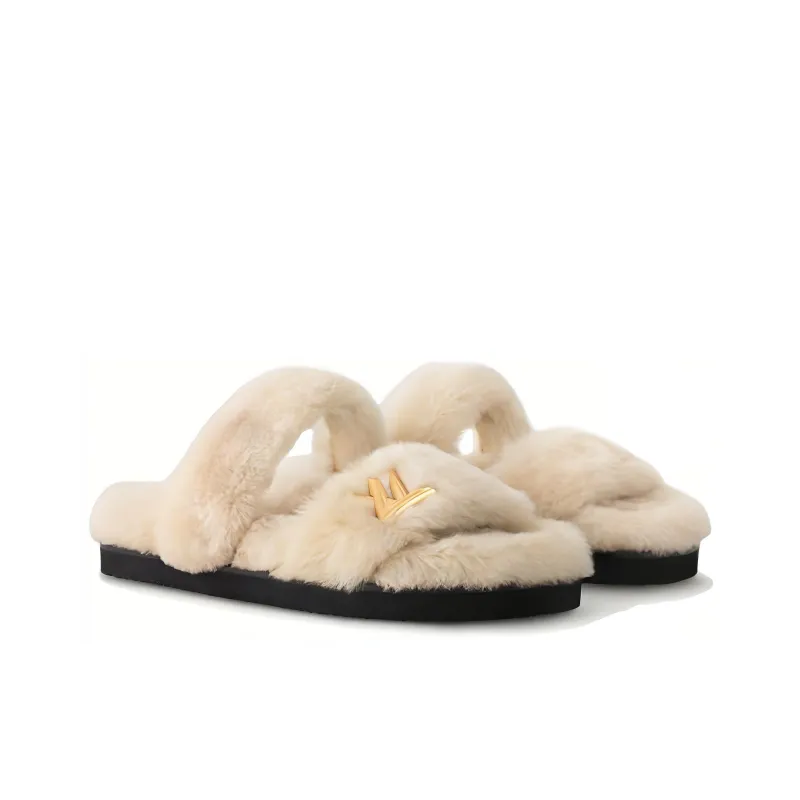 LOUIS VUITTON Sunset Painted Series Abrasion Resistant Slide Slippers Women's Beige-2