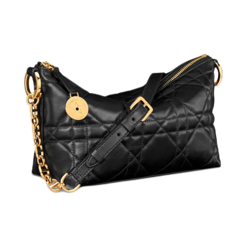 DIOR Lambskin One Shoulder Handbags Women's Black-1