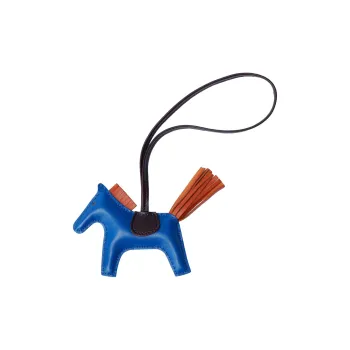 HERMES Cow Leather Pendants Unisex Blue Red