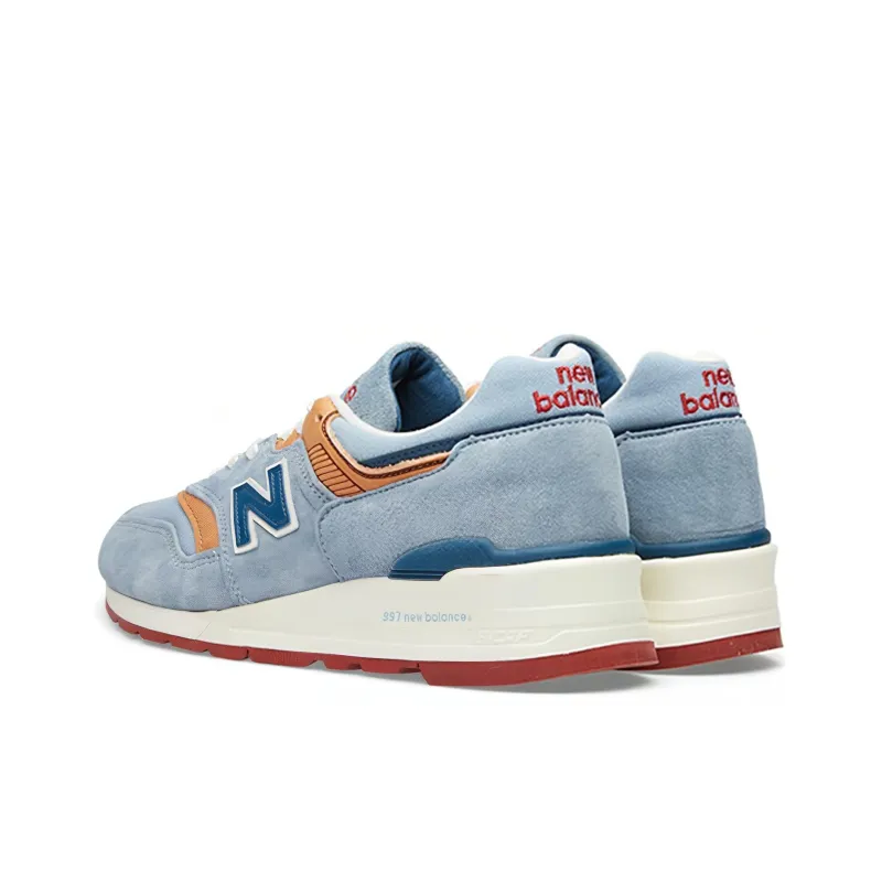 New Balance NB 997 Anti Slip And Wear Resistant Lightweight Low Top Running Shoes Men's Light Blue-3