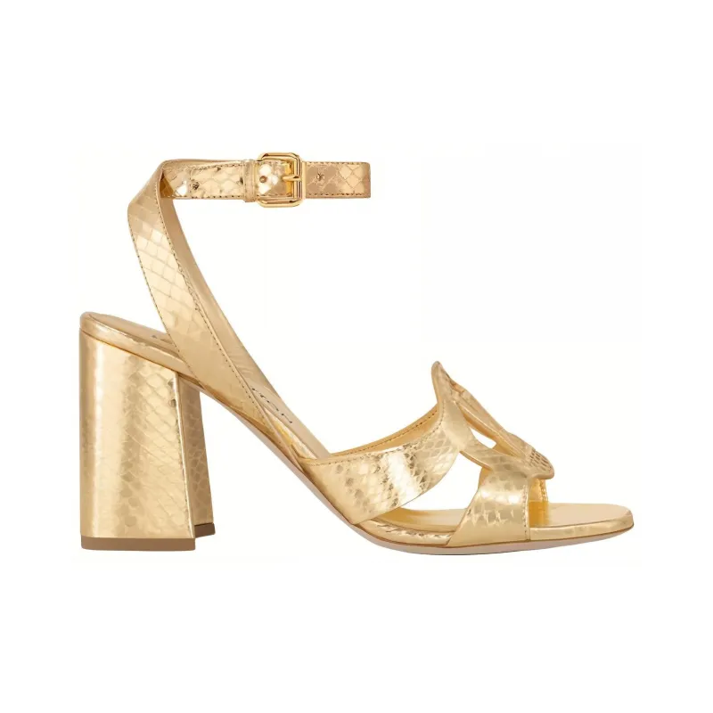 LOUIS VUITTON Isola One Strap Sandals 8.5cm Women's Gold-1