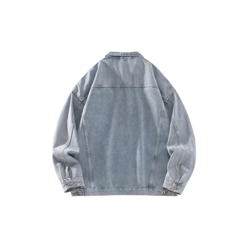 BOBBY ABLEY Denim Jacket Unisex Distressed White Black-9