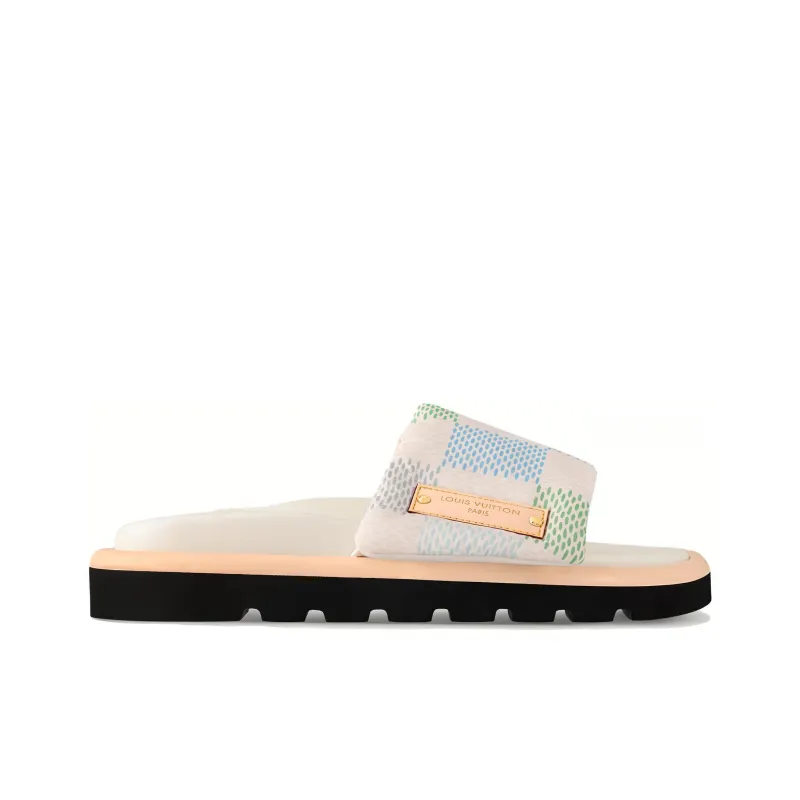 LOUIS VUITTON Pool Pillow Comfort Slip Resistant Slide Slippers Women's Light Pink-1