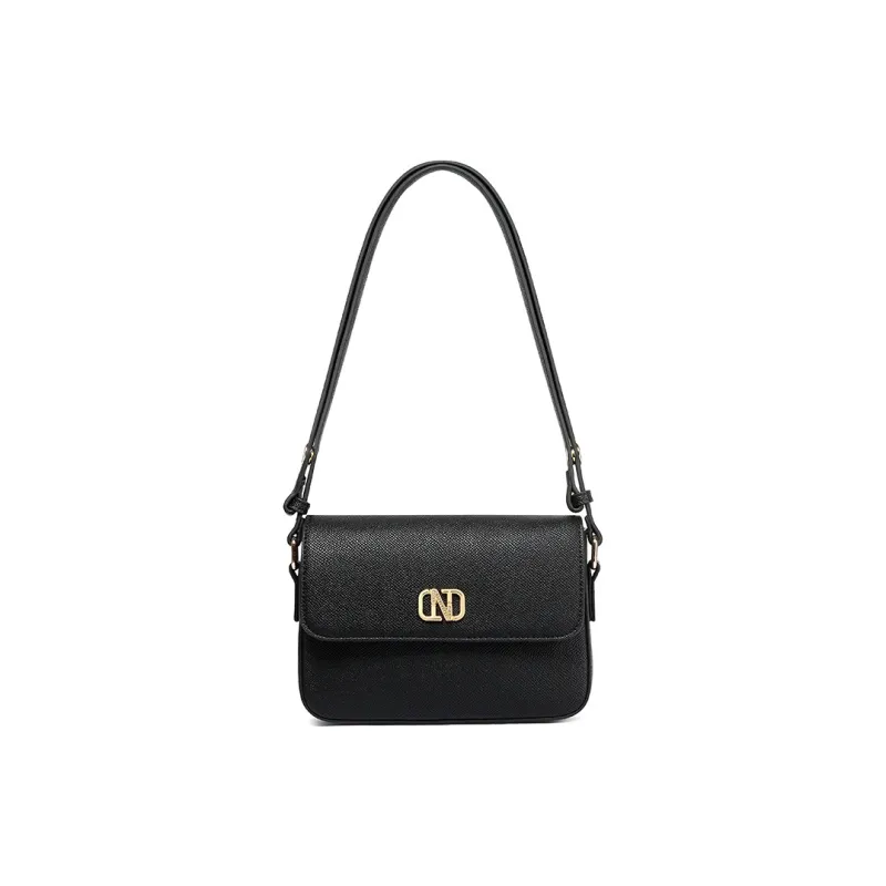 TUCANO Cow Leather With Synthetic Leather Shoulder Bag, Crossbody Bag Women's Classic Black-0