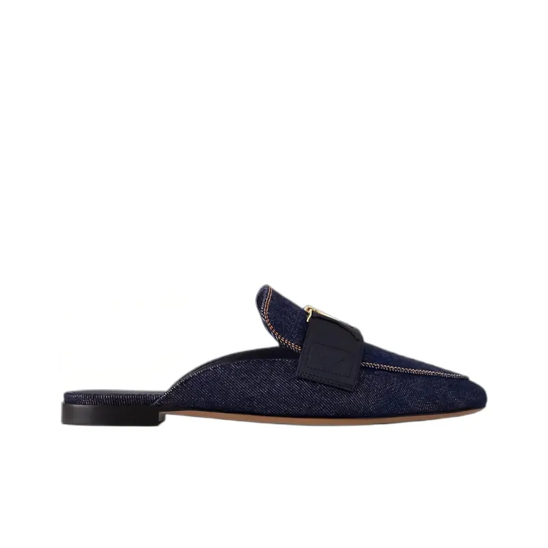 LOUIS VUITTON Capri Rubber Sole Odor Resistant Wrap toe Slippers Women's Blue-1