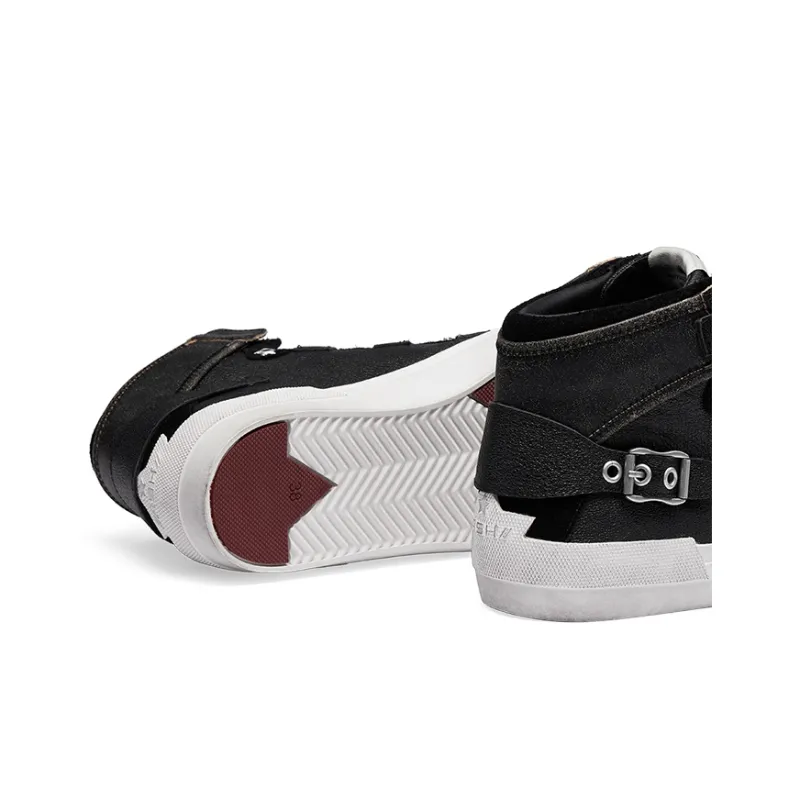 ASH MOONLIGHT BUCKLE Collection Slip Resistant Cushioning High Top Skateboard Shoes Women's Black-3