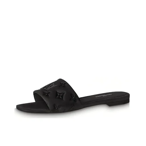 LOUIS VUITTON Revival Slide Slippers Women's Black