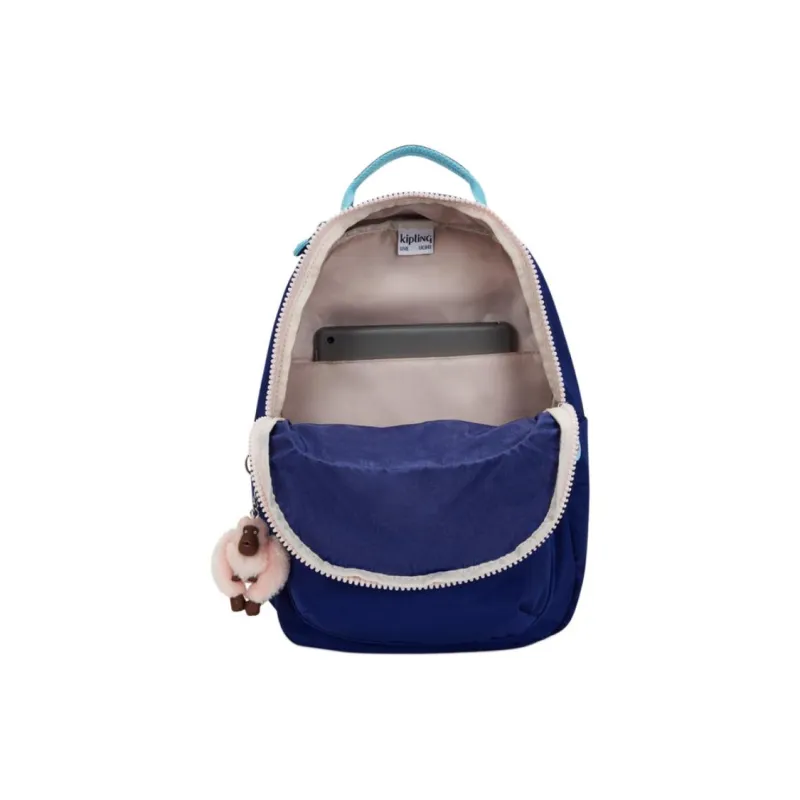 Kipling Recycled Polyamide Backpack Small Size Unisex Blue-3