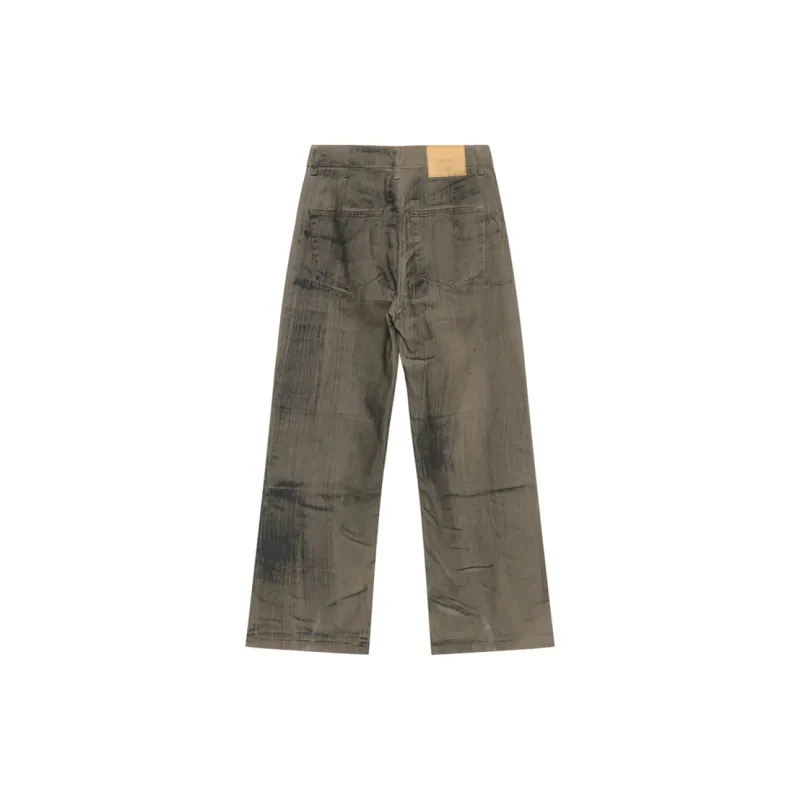 Voguo Relay Jeans Unisex Khaki White-1