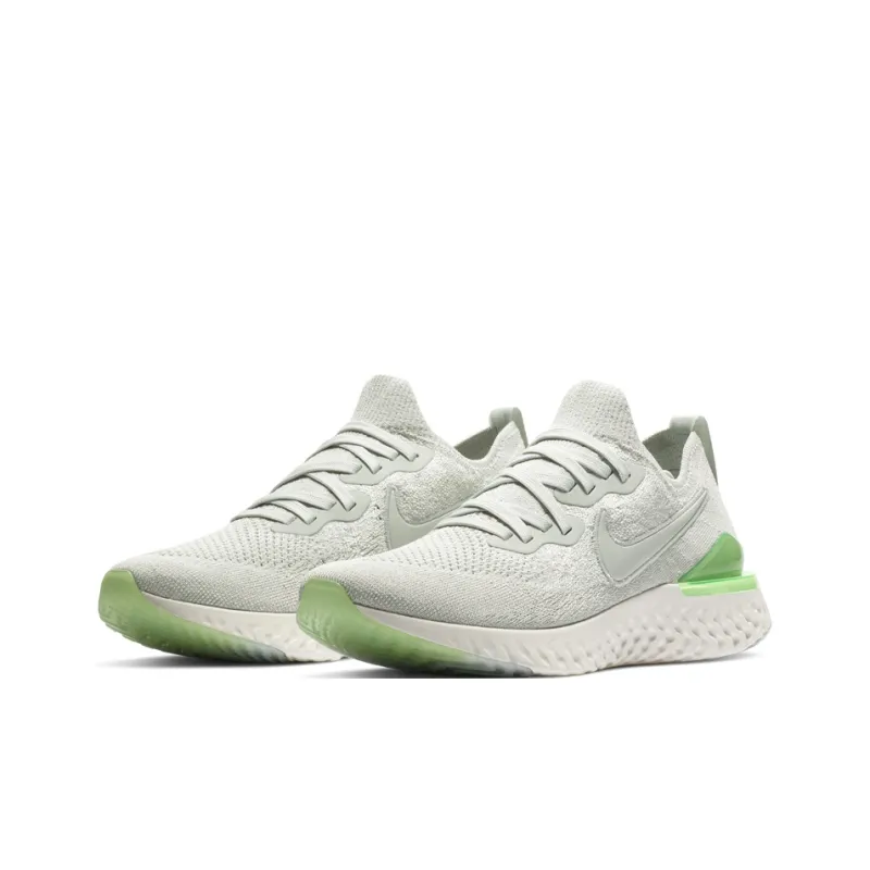 Nike Epic React Flyknit 2 Light Silver Lime Blast Women's-2