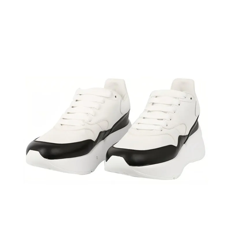 Alexander McQueen Oversized Runner In Nappa Calf Leather 'White Black' Women's-1