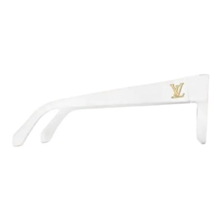 LOUIS VUITTON Acetate Metal Irregular Shape Sunglasses Men's Black/White-5