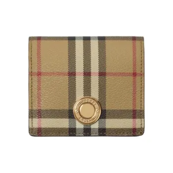 Burberry Polyurethane And Polyester Blend Wallet Small Size Women's Beige
