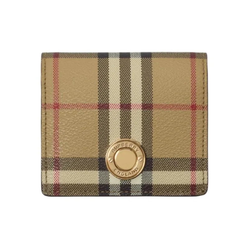 Burberry Polyurethane And Polyester Blend Wallet Small Size Women's Beige-0