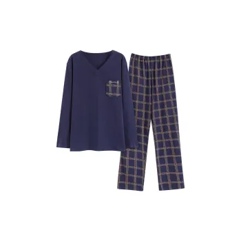 FENTENGCARE Pajama Set Men's Navy Blue