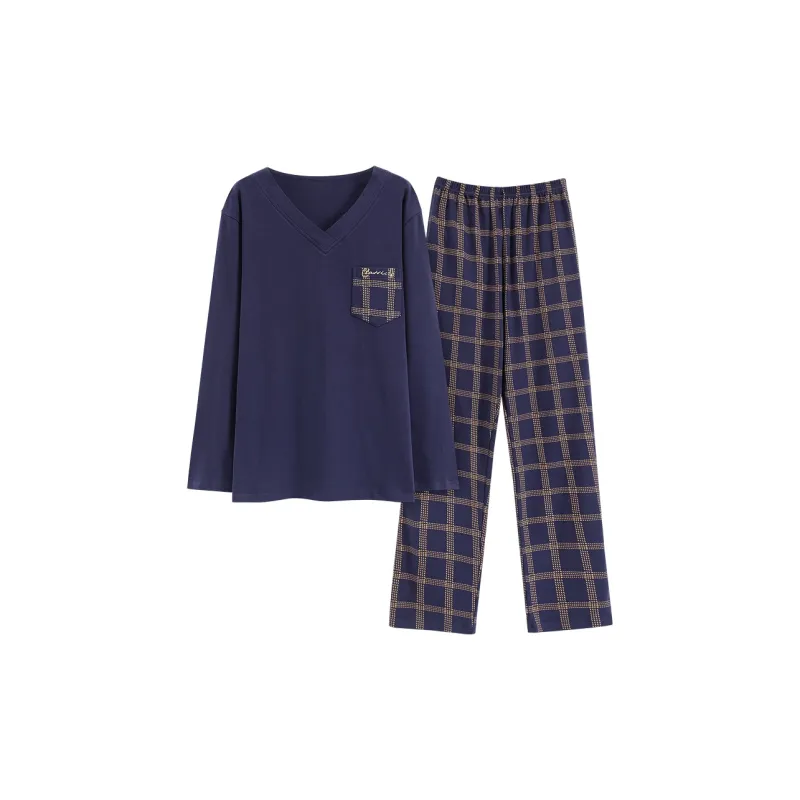 FENTENGCARE Pajama Set Men's Navy Blue-0