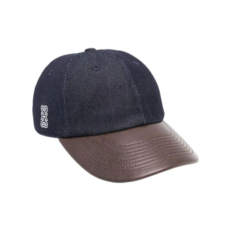 Sandro Leather panel Denim Cap-1